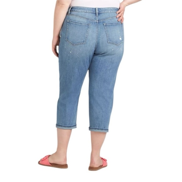 Lane Bryant Signature Fit Boyfriend Capri  Paint Splatter Blue Jean Sz 18 #1458 - Picture 3 of 9